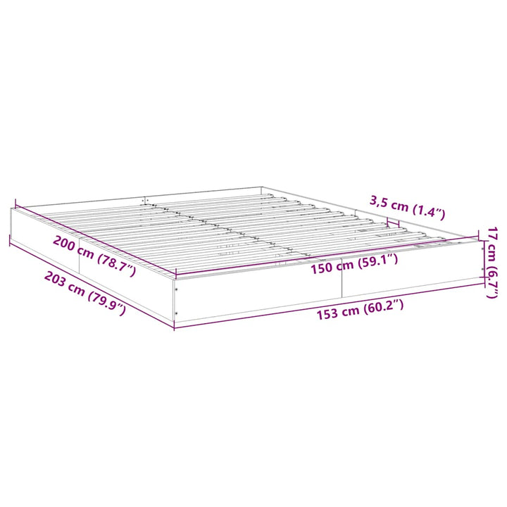 sengestel 150x200 cm konstrueret træ hvid