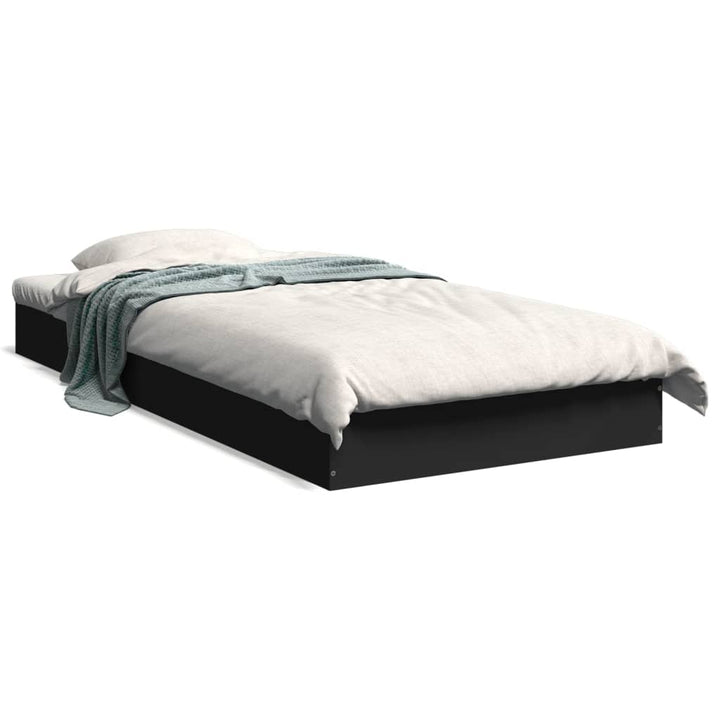 sengeramme 75x190 cm konstrueret træ sort