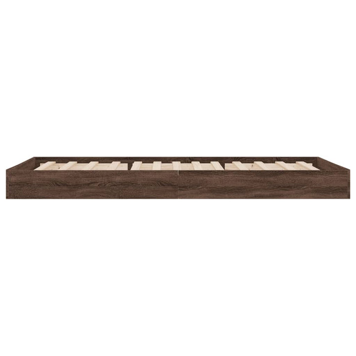sengeramme 75x190 cm uden madras konstrueret træ brunt eg