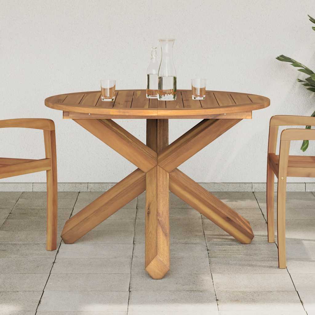 Havebord Ø109x74 cm Massivt træ Teak