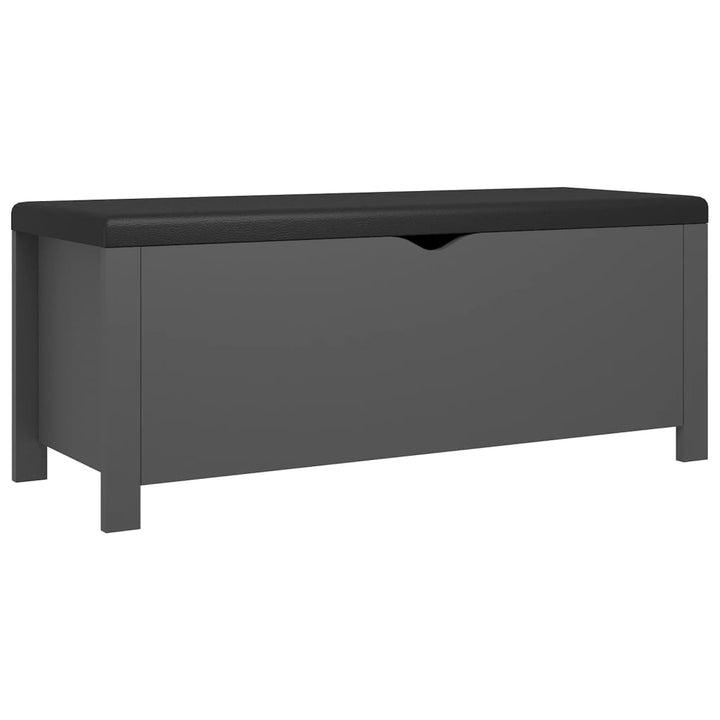 opbevaringskasse med hynde grå 105x40x45 cm