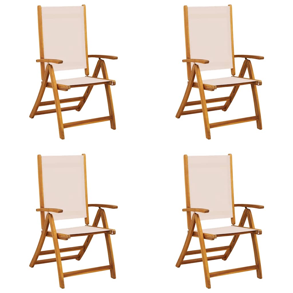 foldbare havestole 4 stk. massivt akacietræ og textilene