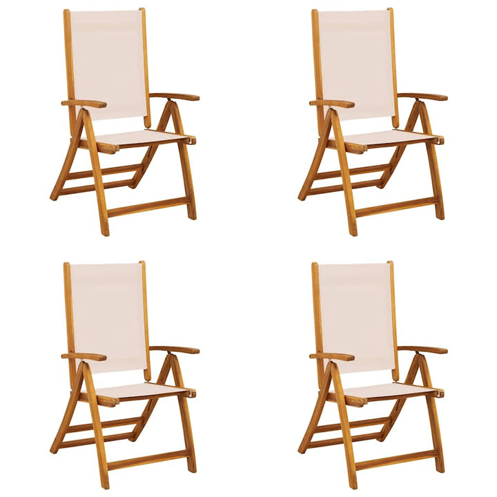 foldbare havestole 4 stk. massivt akacietræ og textilene