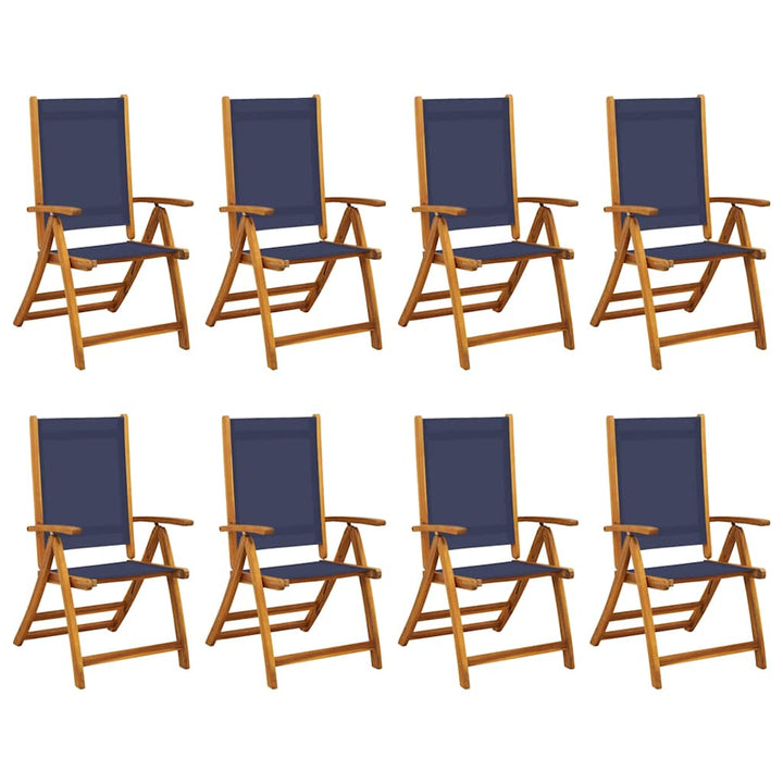 foldbare havestole 8 stk. massivt akacietræ og textilene