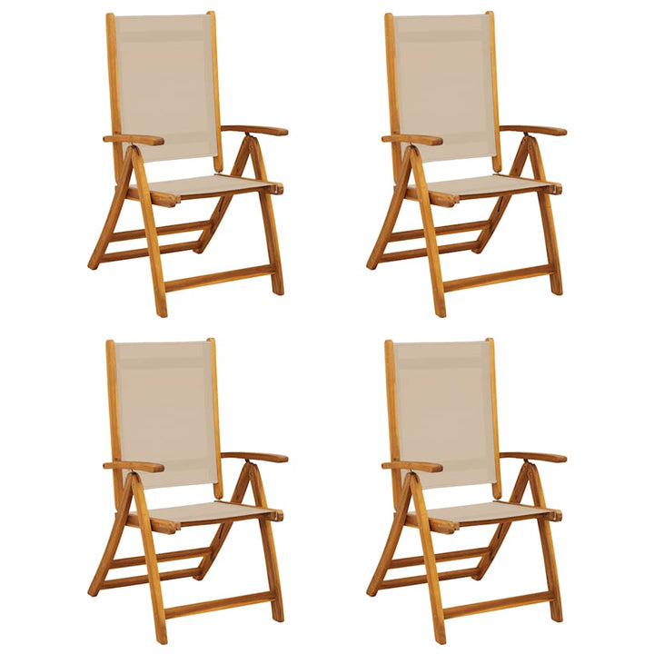 foldbare havestole 4 stk. massivt akacietræ og textilene
