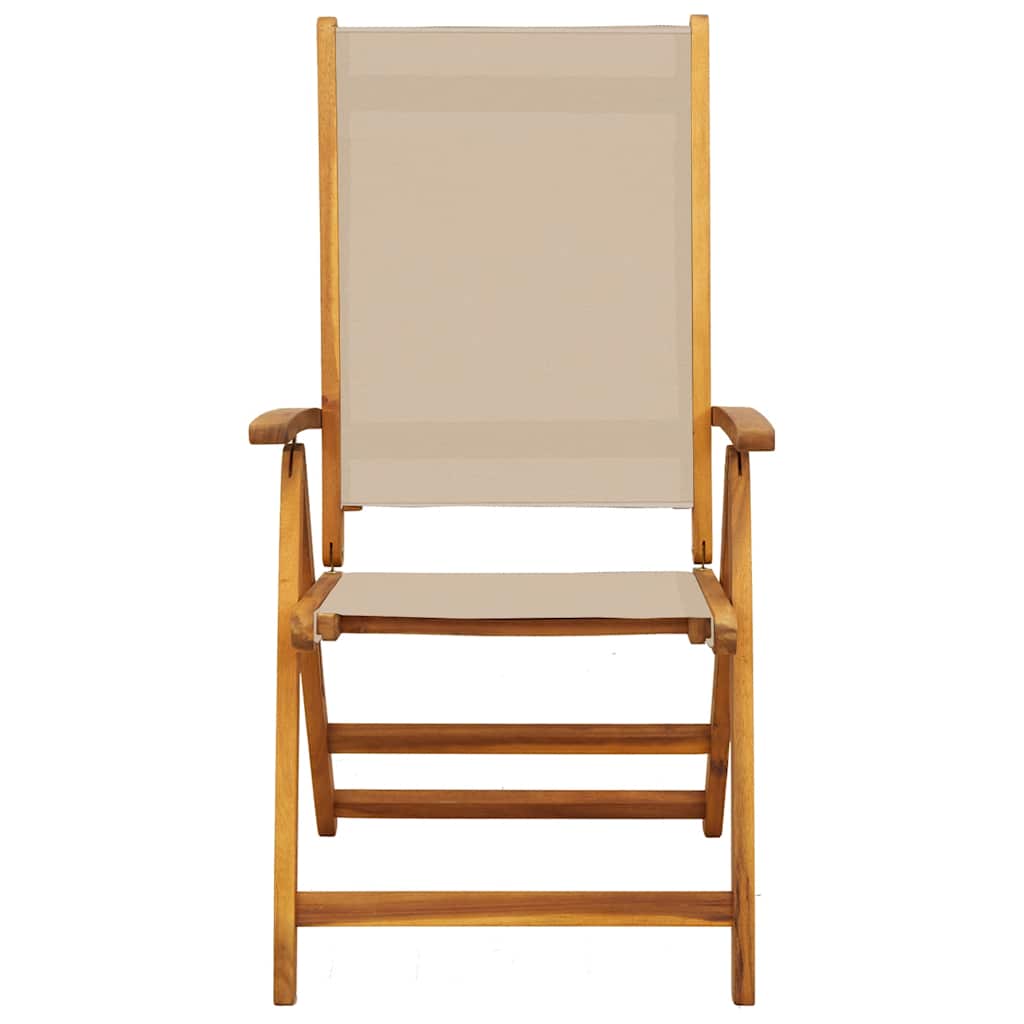 foldbare havestole 6 stk. massivt akacietræ og textilene