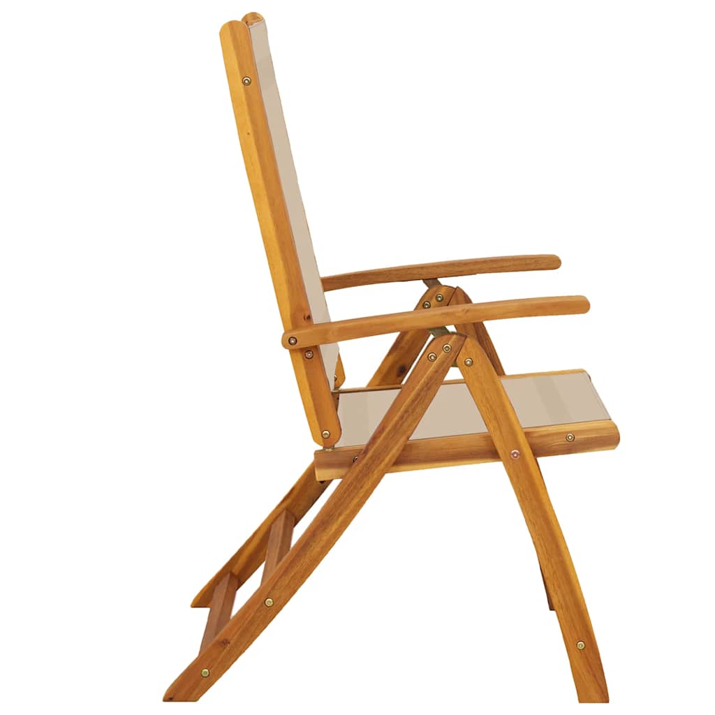 foldbare havestole 8 stk. massivt akacietræ og textilene