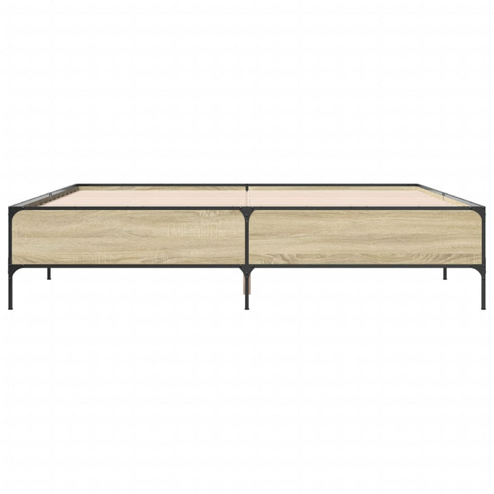 sengestel 180x200 cm konstrueret træ og metal sonoma-eg