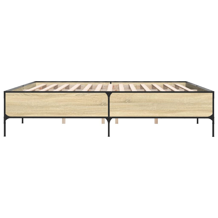 sengestel 180x200 cm konstrueret træ og metal sonoma-eg