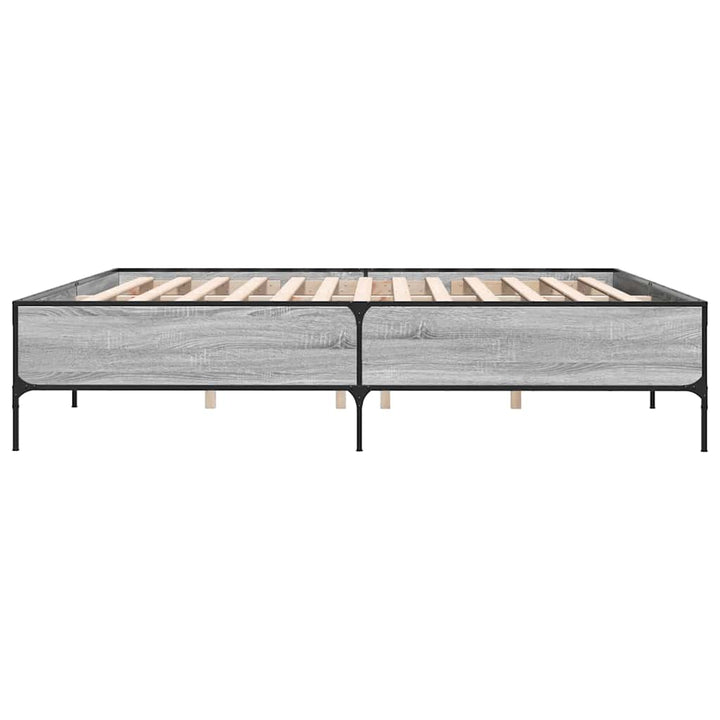 sengestel 180x200 cm konstrueret træ og metal grå sonoma-eg