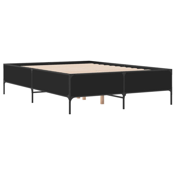 sengestel 150x200 cm konstrueret træ og metal sort