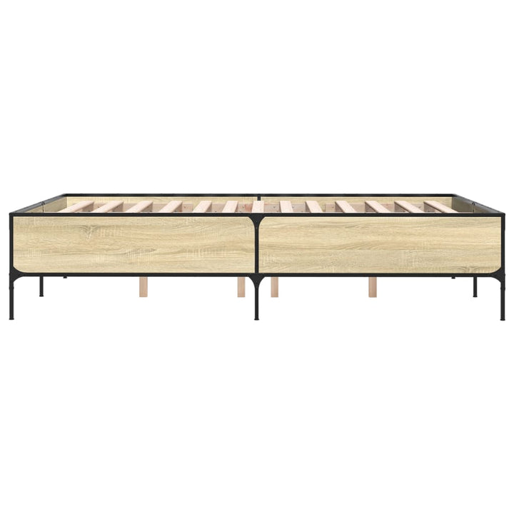 sengestel 140x200 cm konstrueret træ og metal sonoma-eg