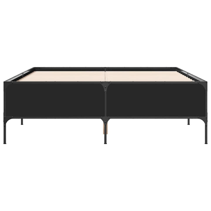 sengestel 120x200 cm konstrueret træ og metal sort