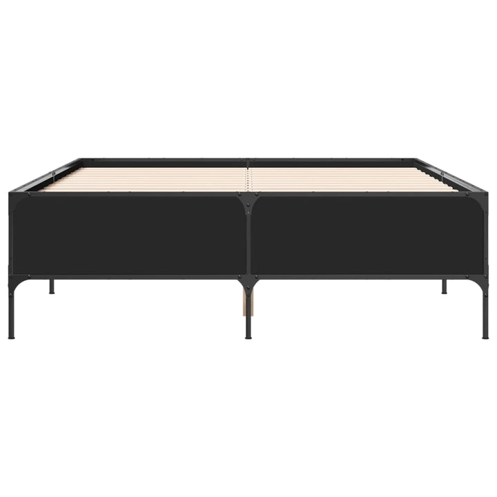 sengestel 140x190 cm konstrueret træ og metal sort
