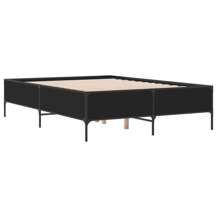 sengestel 120x190 cm konstrueret træ og metal sort