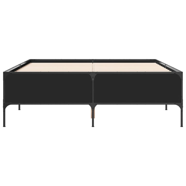 sengestel 120x190 cm konstrueret træ og metal sort