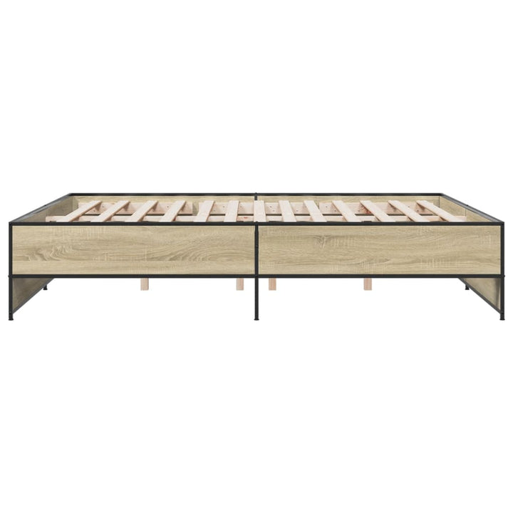 sengestel 180x200 cm konstrueret træ og metal sonoma-eg