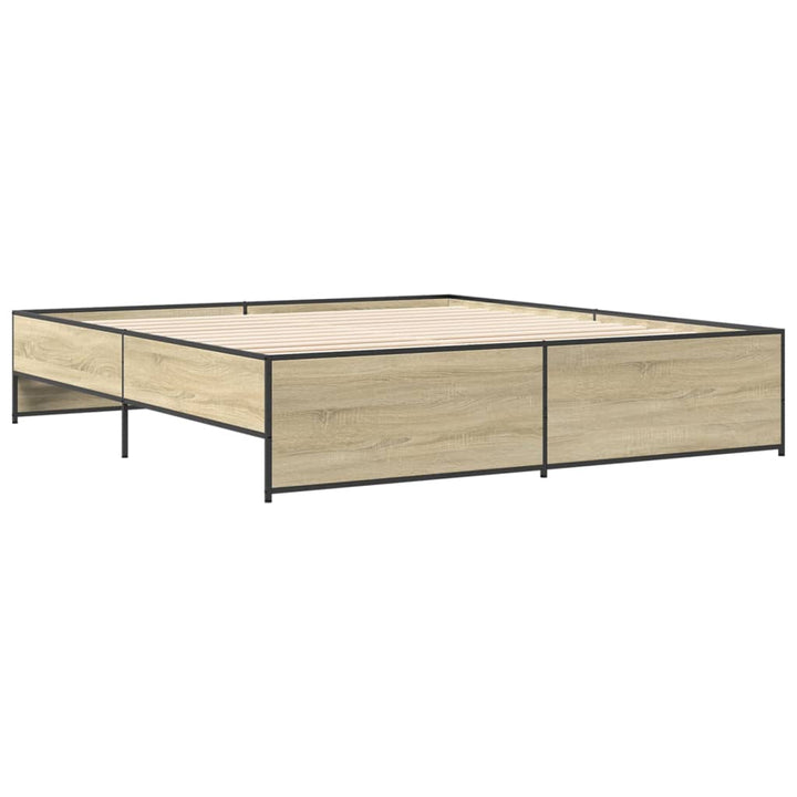 sengestel 180x200 cm konstrueret træ og metal sonoma-eg