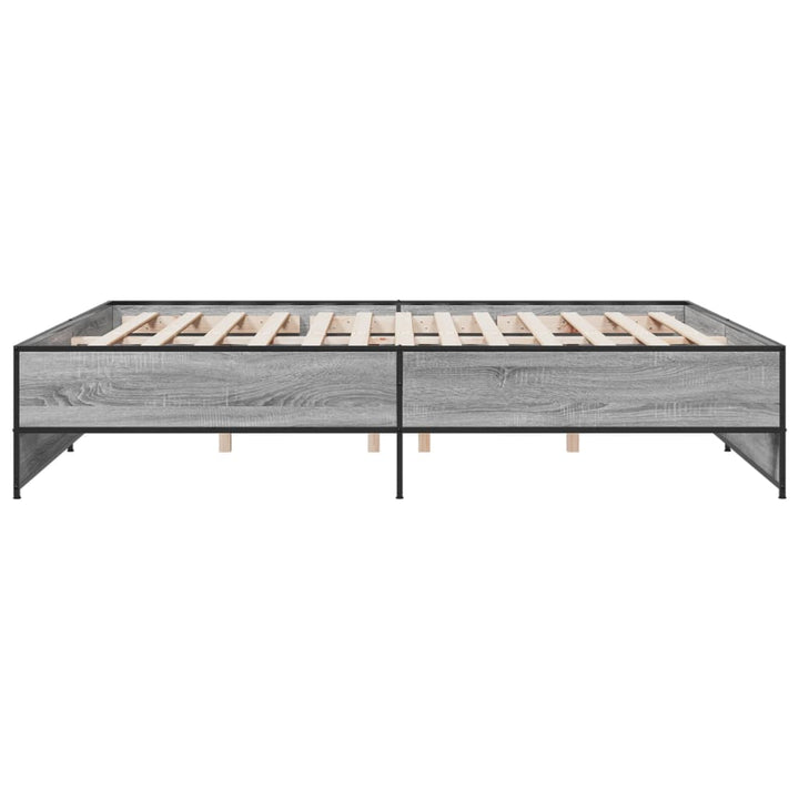 sengestel 180x200 cm konstrueret træ og metal grå sonoma-eg