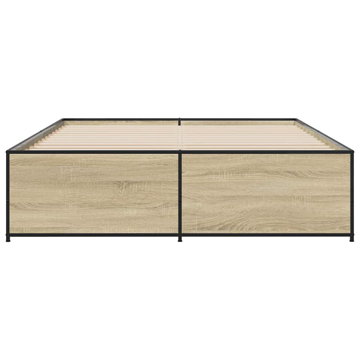 sengestel 150x200 cm konstrueret træ og metal sonoma-eg