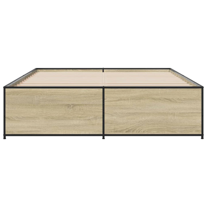 sengestel 140x200 cm konstrueret træ og metal sonoma-eg