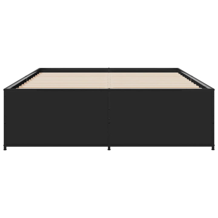 sengestel 120x200 cm konstrueret træ og metal sort