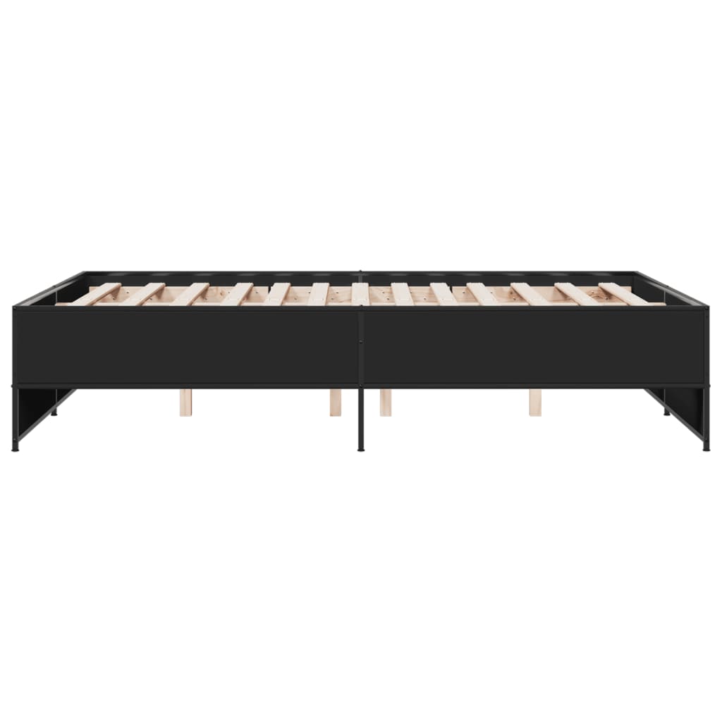 sengestel 120x200 cm konstrueret træ og metal sort