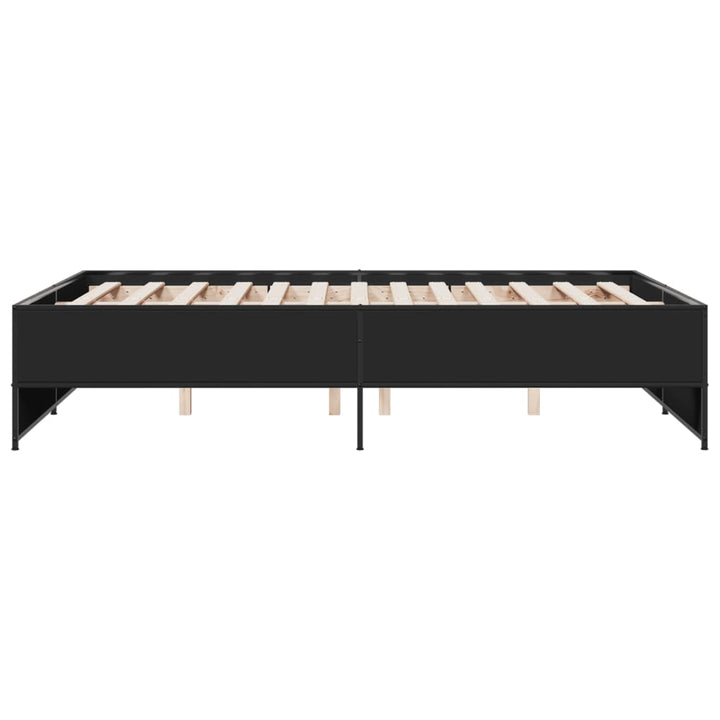 sengestel 120x200 cm konstrueret træ og metal sort