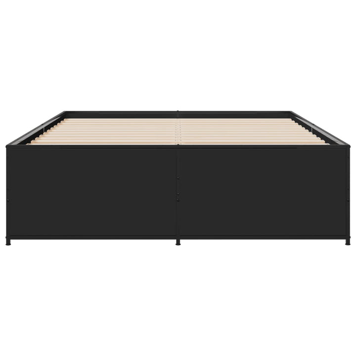 sengestel 135x190 cm konstrueret træ og metal sort