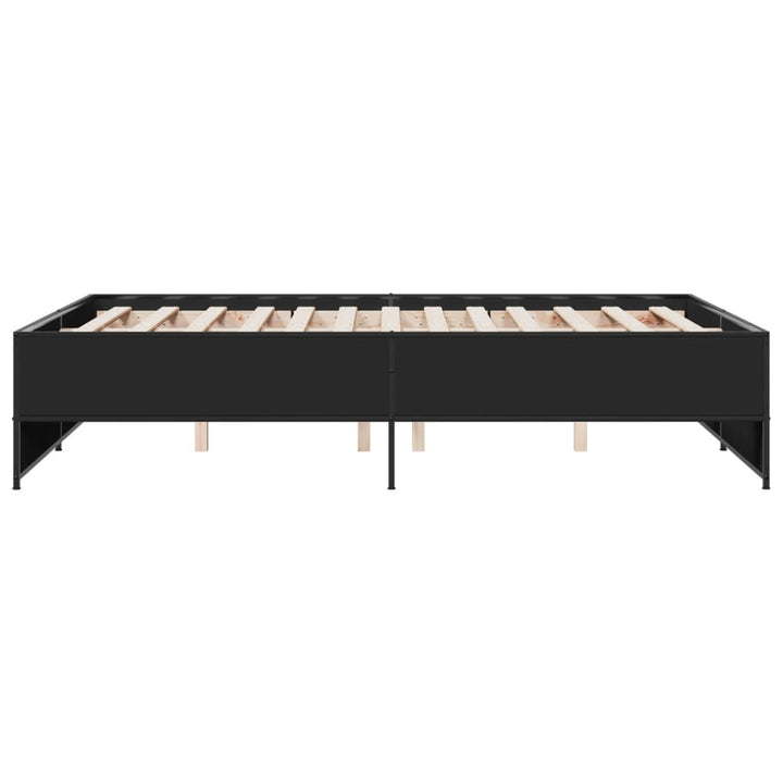 sengestel 120x190 cm konstrueret træ og metal sort