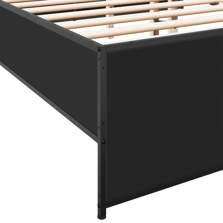 sengestel 120x190 cm konstrueret træ og metal sort