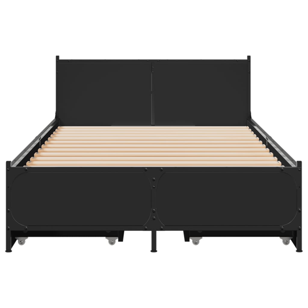 sengeramme 90x200 cm konstrueret træ sort