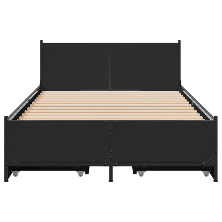 sengeramme 90x200 cm konstrueret træ sort