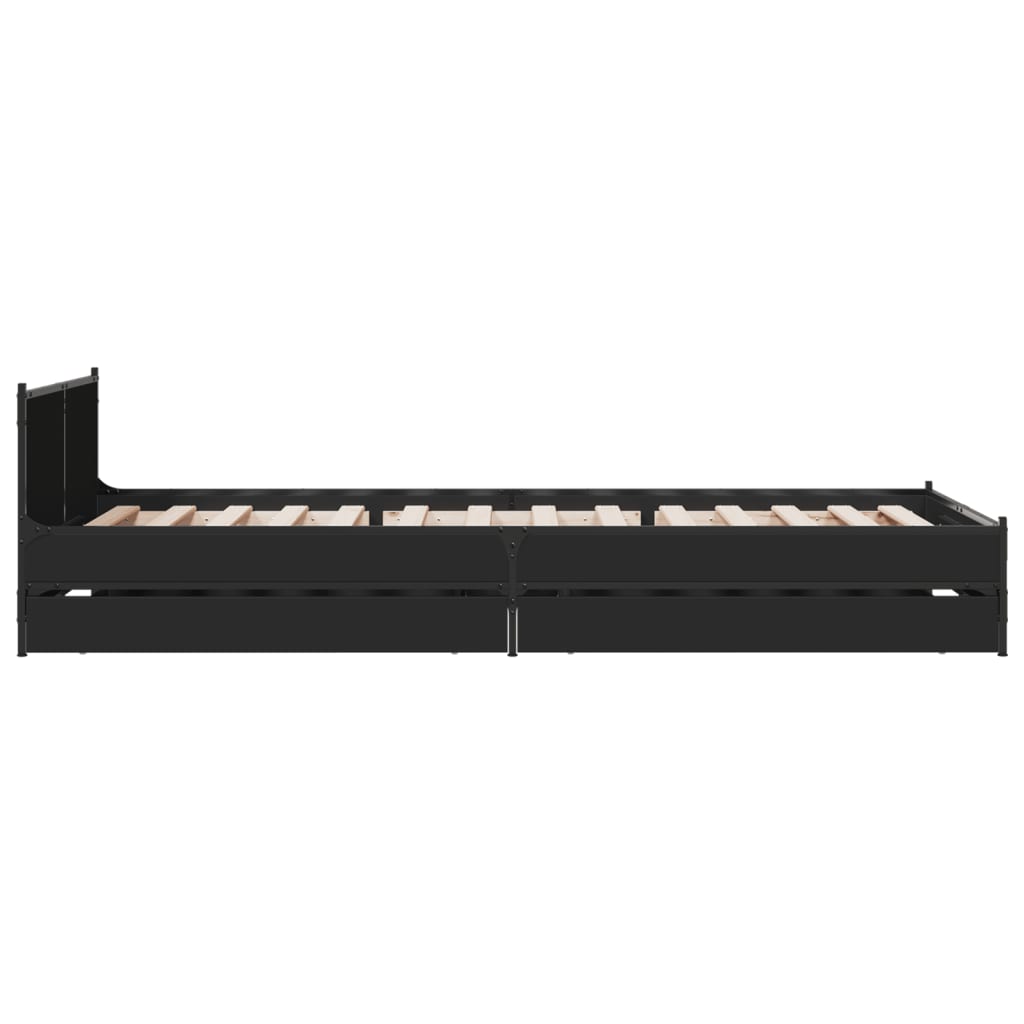 sengeramme 90x200 cm konstrueret træ sort