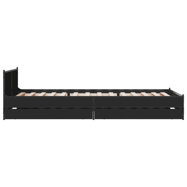 sengeramme 90x200 cm konstrueret træ sort