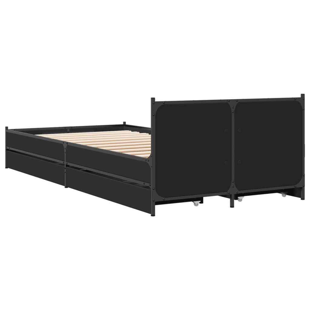 sengeramme 90x200 cm konstrueret træ sort