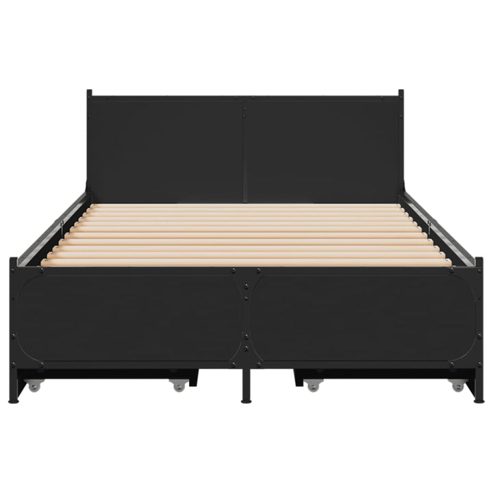 sengeramme med skuffer 75x190 cm konstrueret træ sort