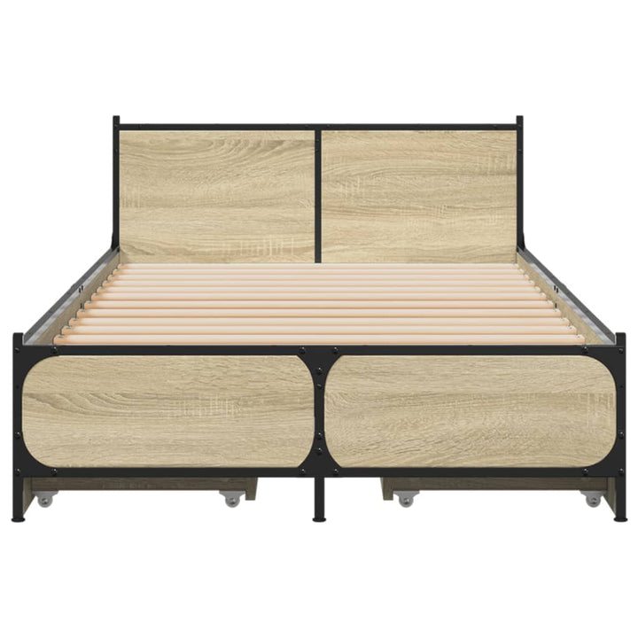 sengeramme med skuffer 75x190 cm konstrueret træ sonoma-eg