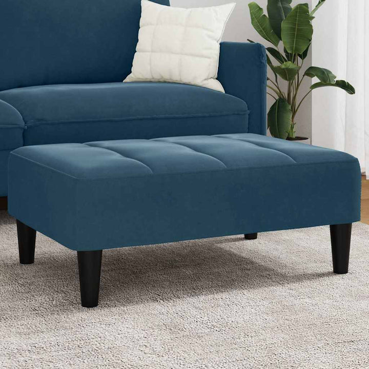 fodskammel 77x55x31 cm velour blå