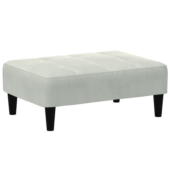 fodskammel 77x55x31 cm velour lysegrå