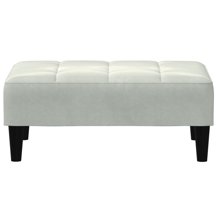 fodskammel 77x55x31 cm velour lysegrå