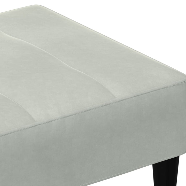 fodskammel 77x55x31 cm velour lysegrå