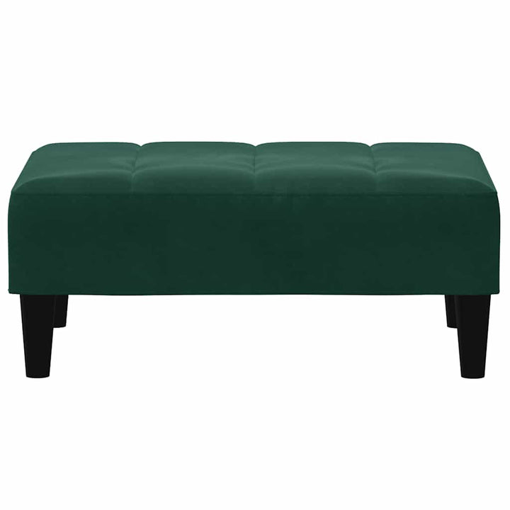 fodskammel 77x55x31 cm velour mørkegrøn