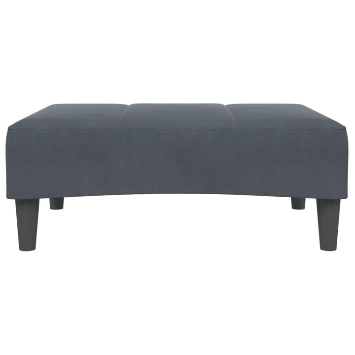 fodskammel 77x55x31 cm velour mørkegrå