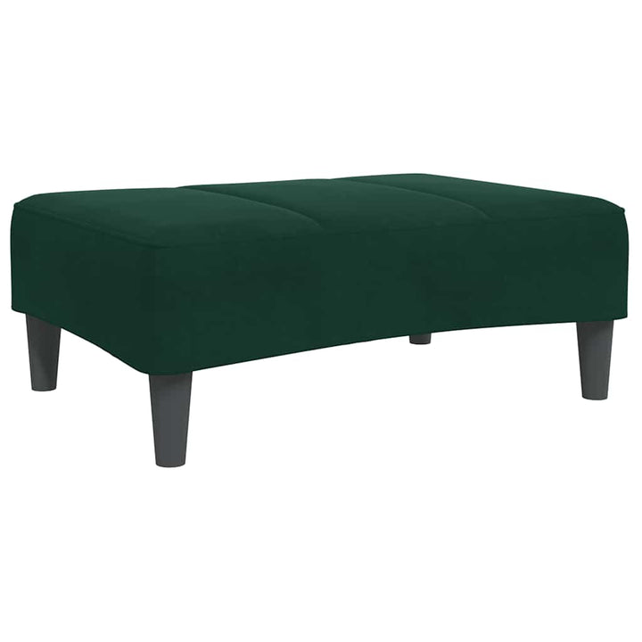 fodskammel 77x55x31 cm velour mørkegrøn