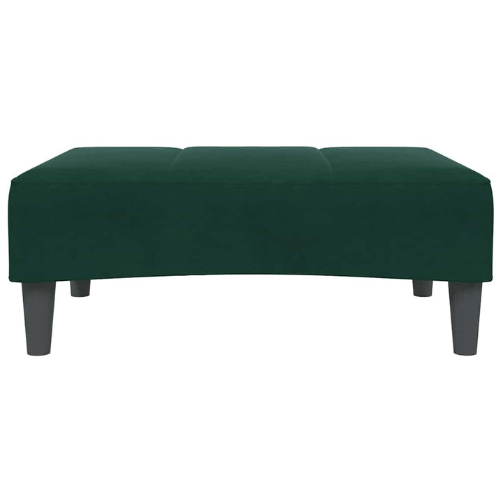 fodskammel 77x55x31 cm velour mørkegrøn