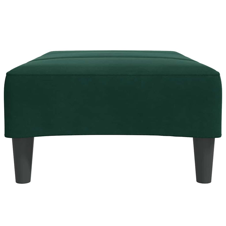 fodskammel 77x55x31 cm velour mørkegrøn