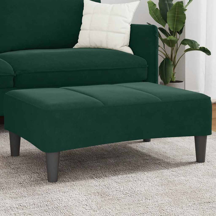 fodskammel 77x55x31 cm velour mørkegrøn