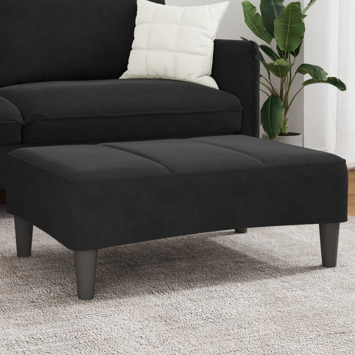 fodskammel 77x55x31 cm velour sort