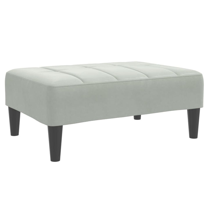 fodskammel 77x55x31 cm velour lysegrå